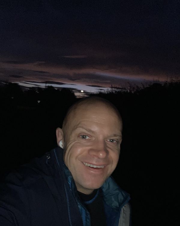 Pete walking before dawn
